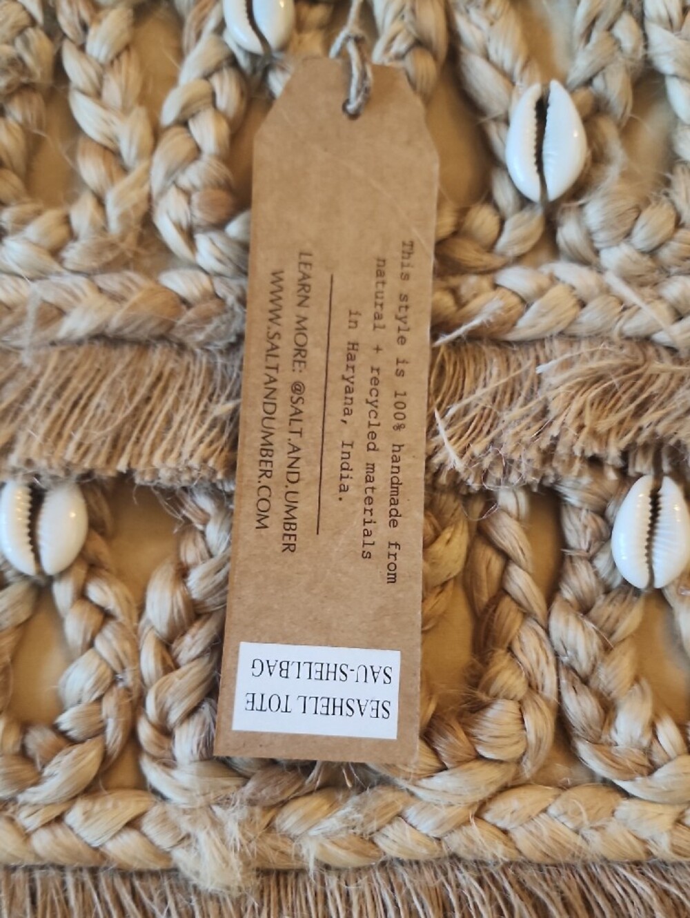 Salt + Umber The Isla Jute Seashell Tote Bag. NWT 16×12 - Picture 9 of 11